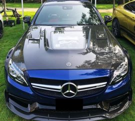 Mercedes-Benz C63 AMG W205 Carbon Engine Hood - transparent with glass 